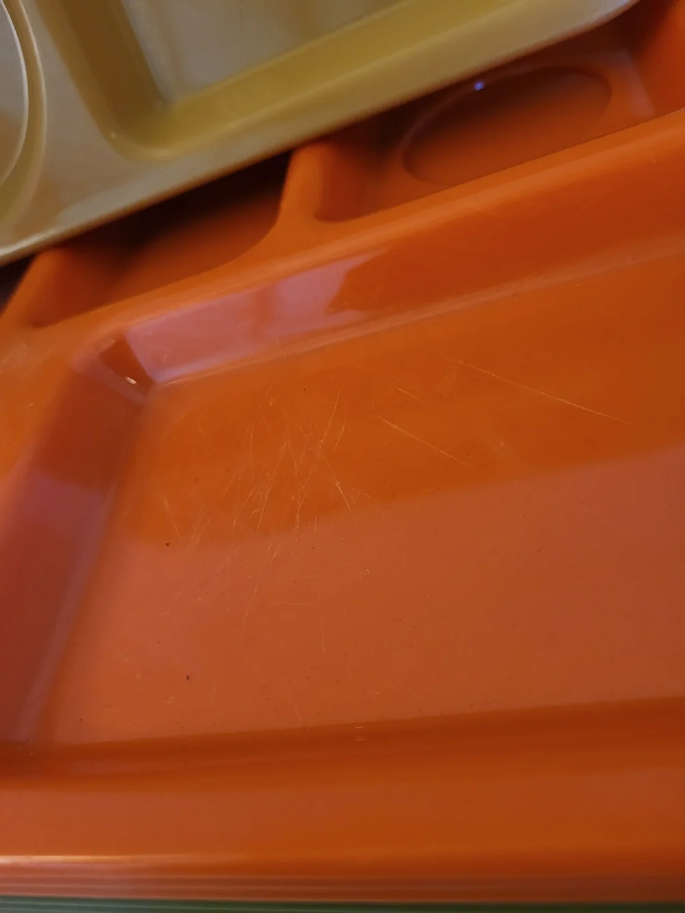 Lot Of 8 1970s SiLite #614 Cafeteria Trays Orange/Gold/Avocado